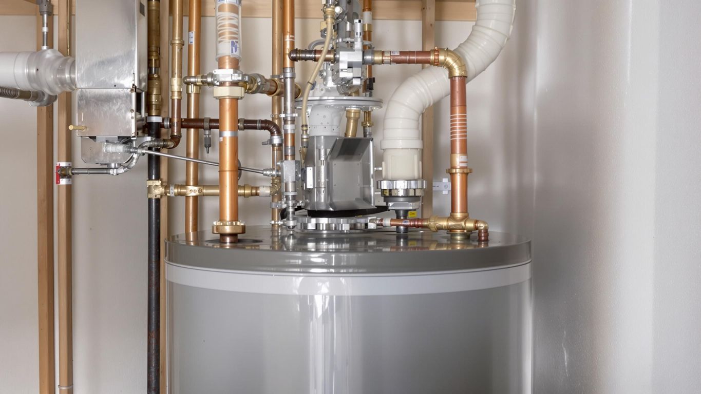 A clean and efficient hot water heater setup.