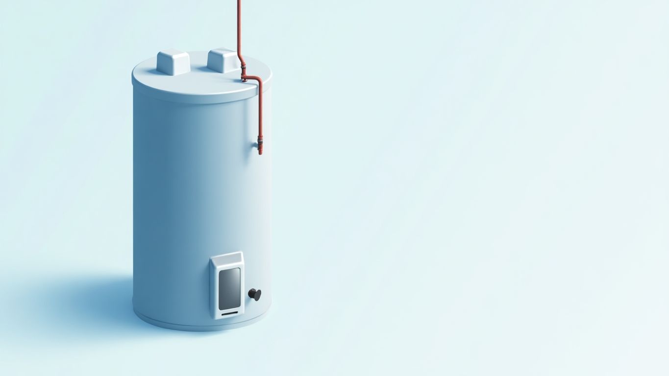 Isometric illustration of an old water heater.