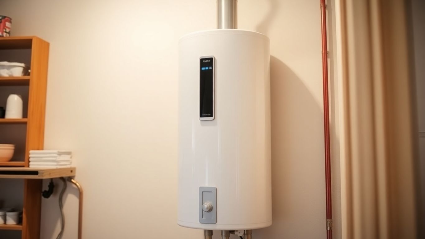 modern water heater in a clean home utility space