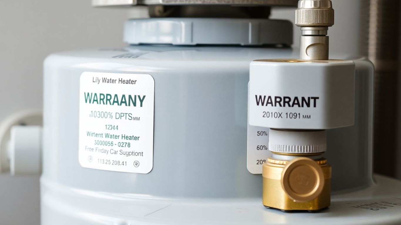 Water heater components illustrating warranty details.