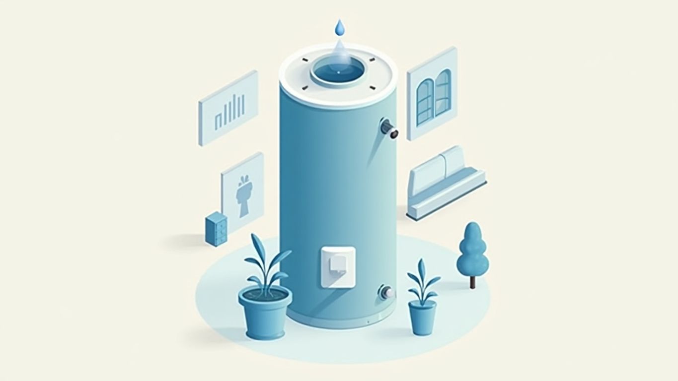 Isometric illustration of a modern water heater.