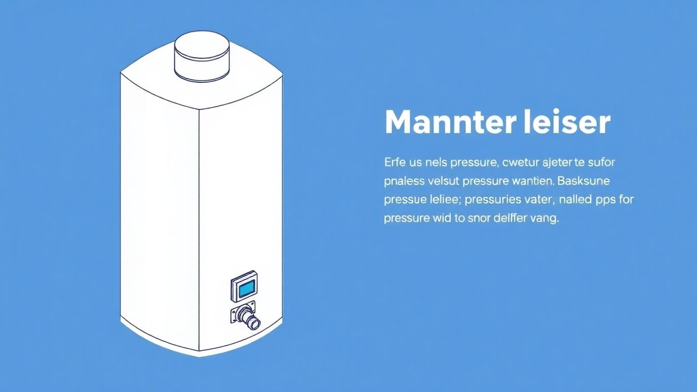 Isometric illustration of tankless water heater and valve.