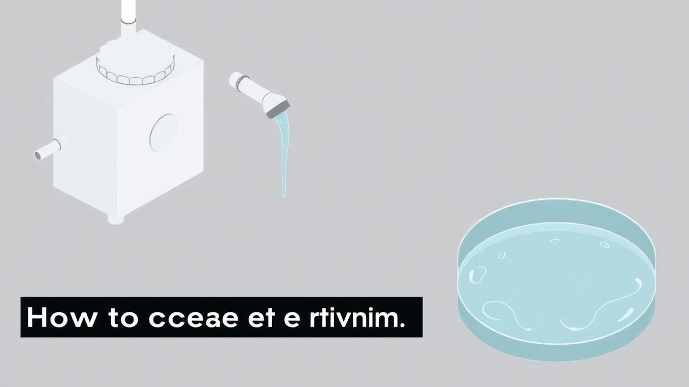 Isometric illustration of a water tank draining water.