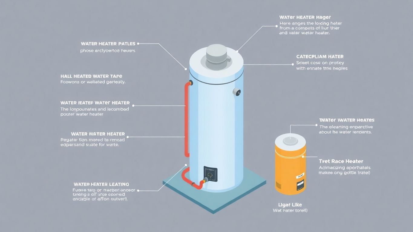 Isometric illustration of a modern water heater design.