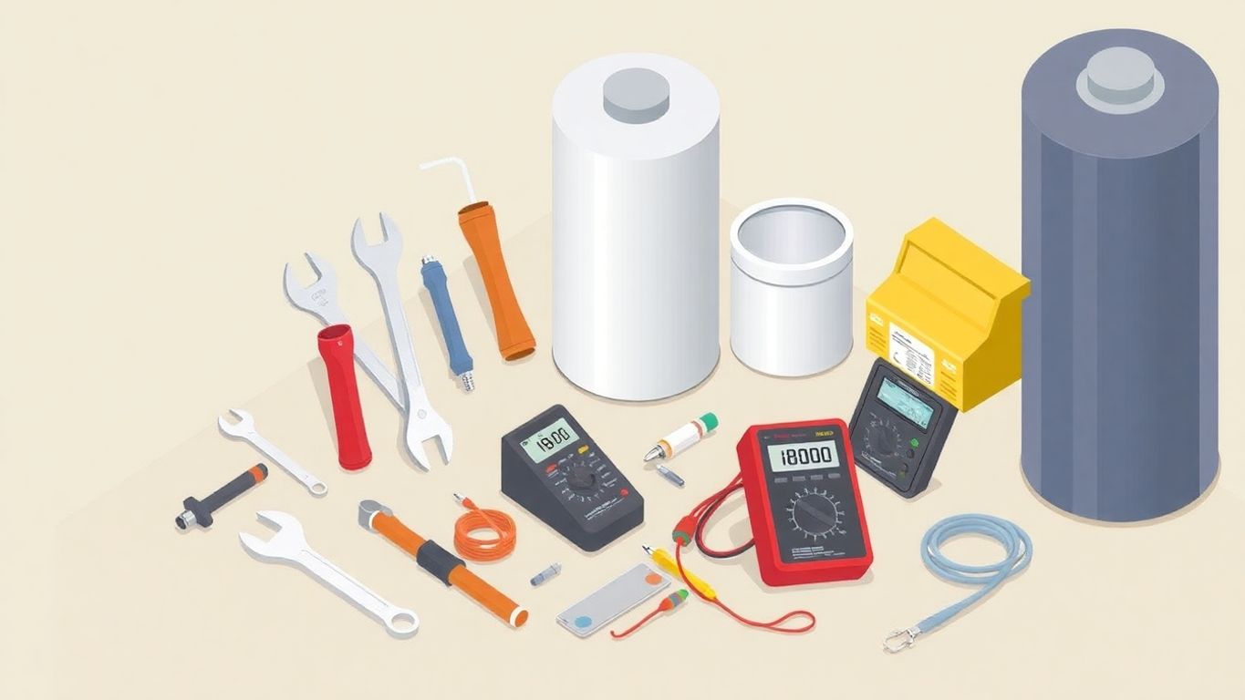 Illustration of tools for fixing a water heater thermocouple.