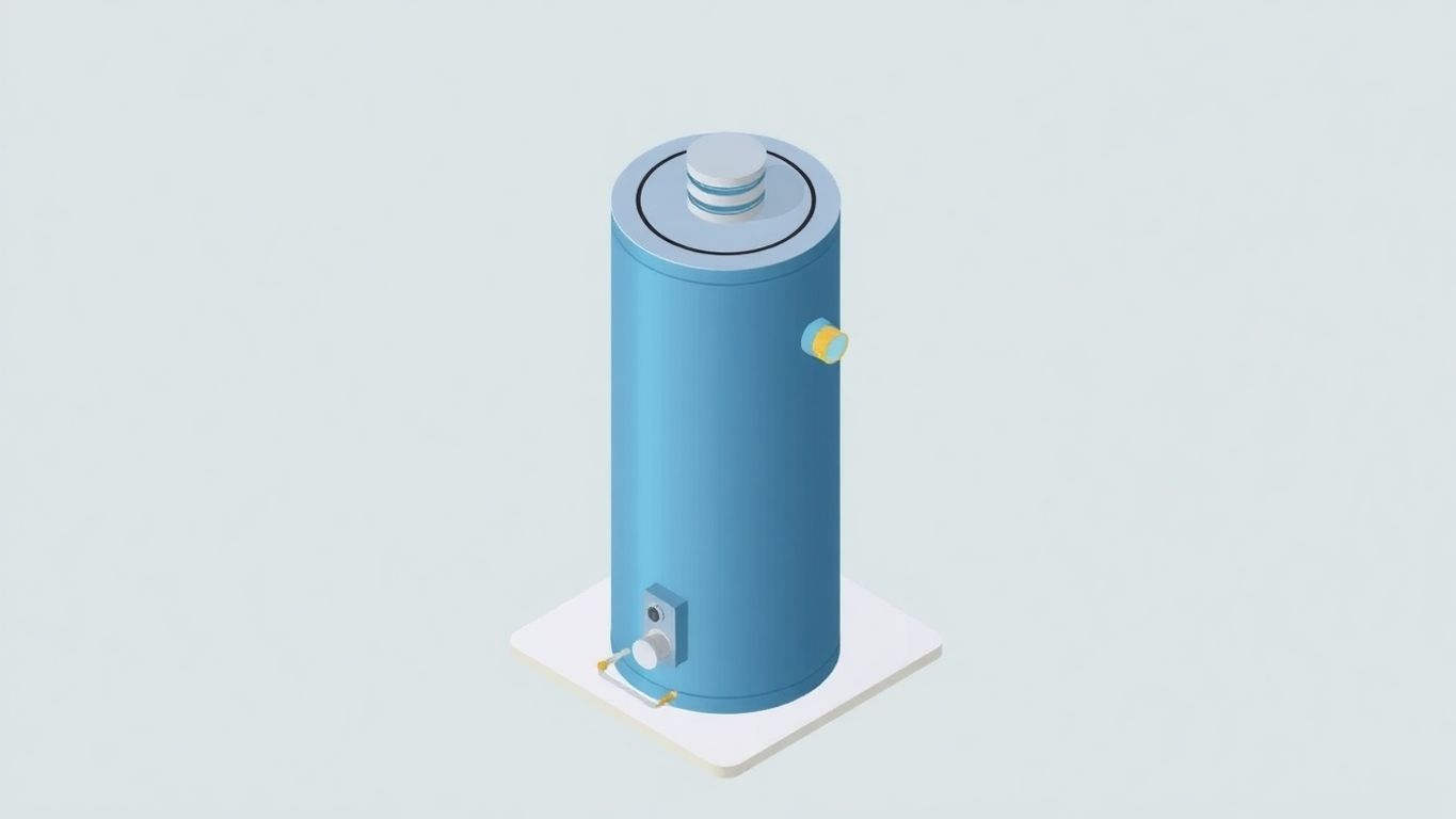 Isometric illustration of a gas water heater in geometric style.