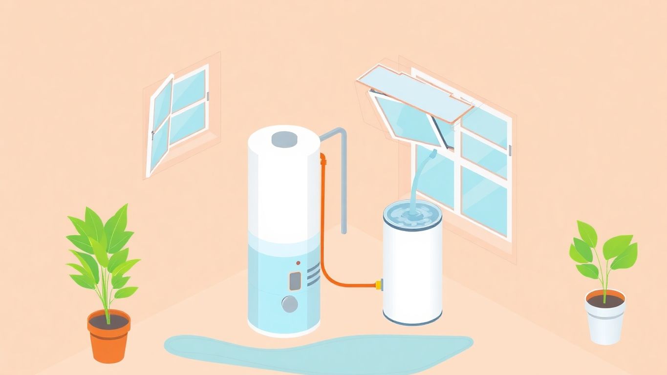Isometric geometric illustration of a water heater filling.