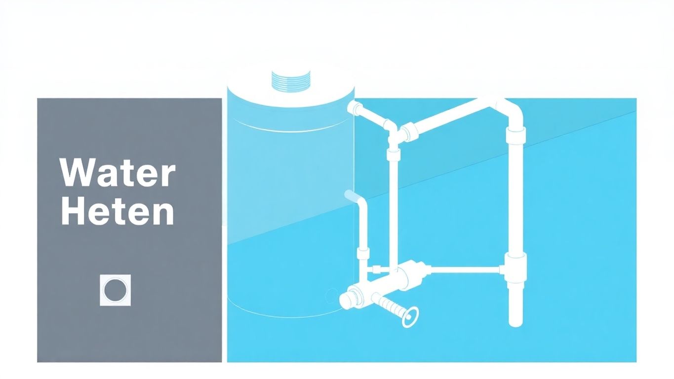Isometric illustration of a water heater draining water.