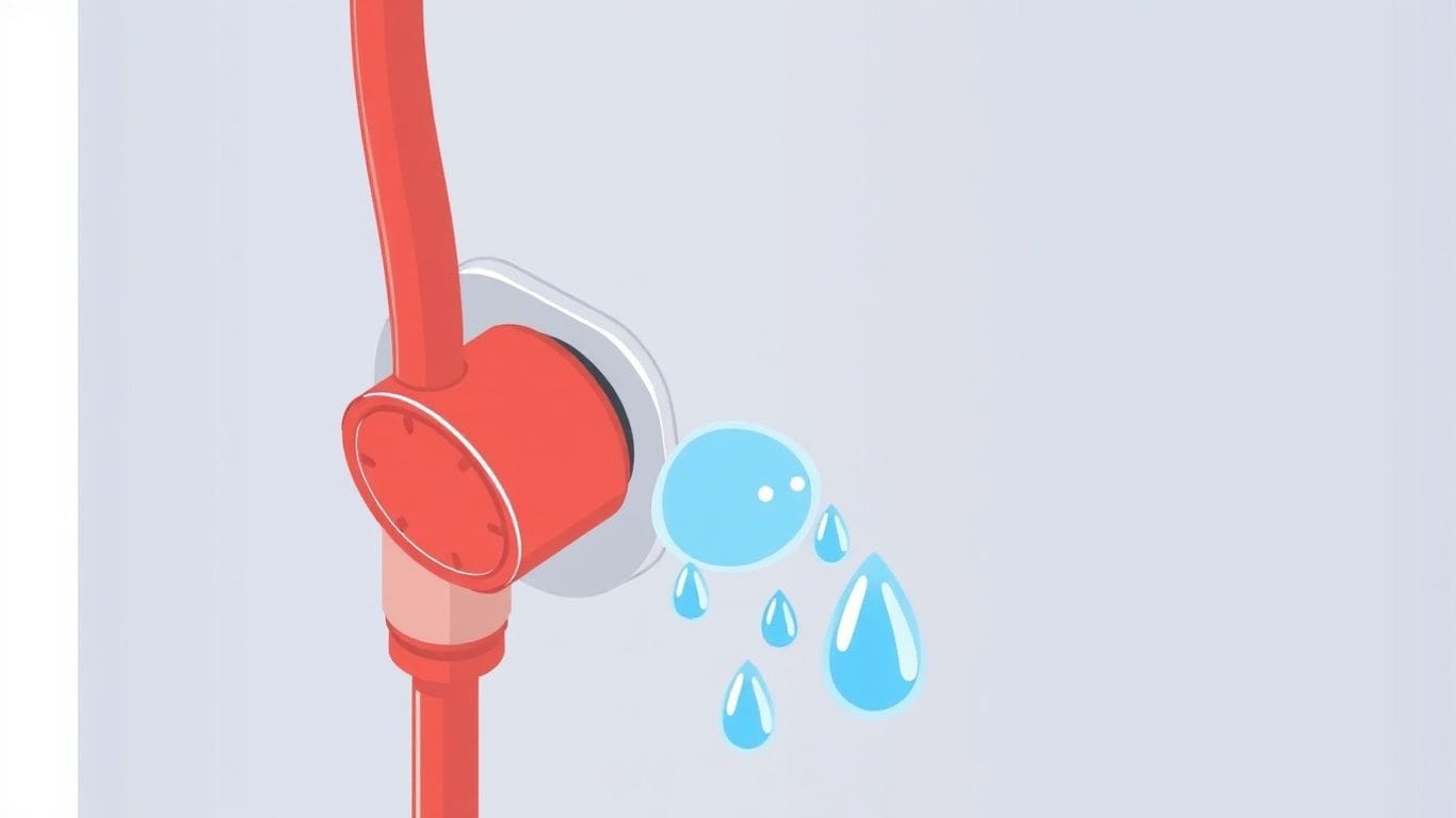 Water heater leaking from pressure release valve illustration.