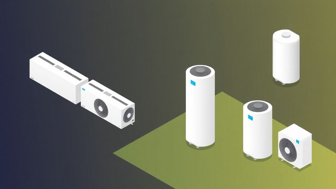Geometric illustration of heat pump water heaters.