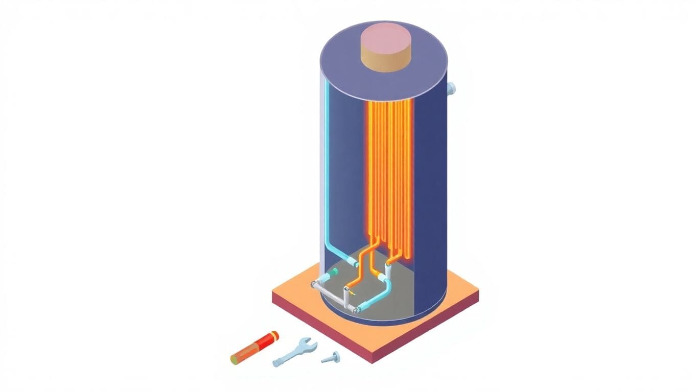 Hot water heater repair illustration