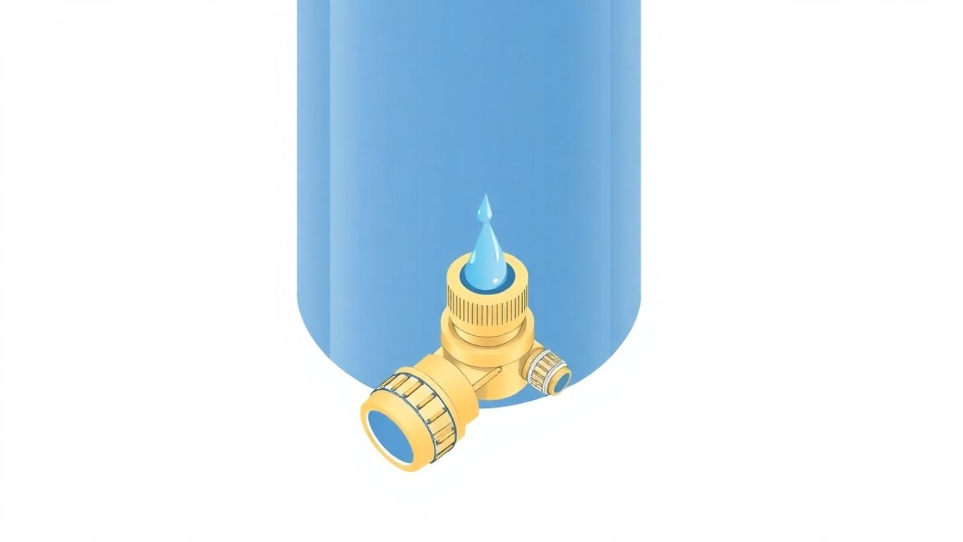 Isometric illustration of a leaking pressure relief valve.