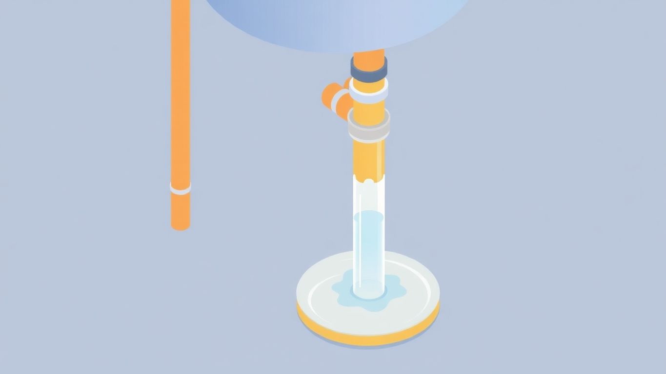 Isometric illustration of leaking water heater overflow pipe.