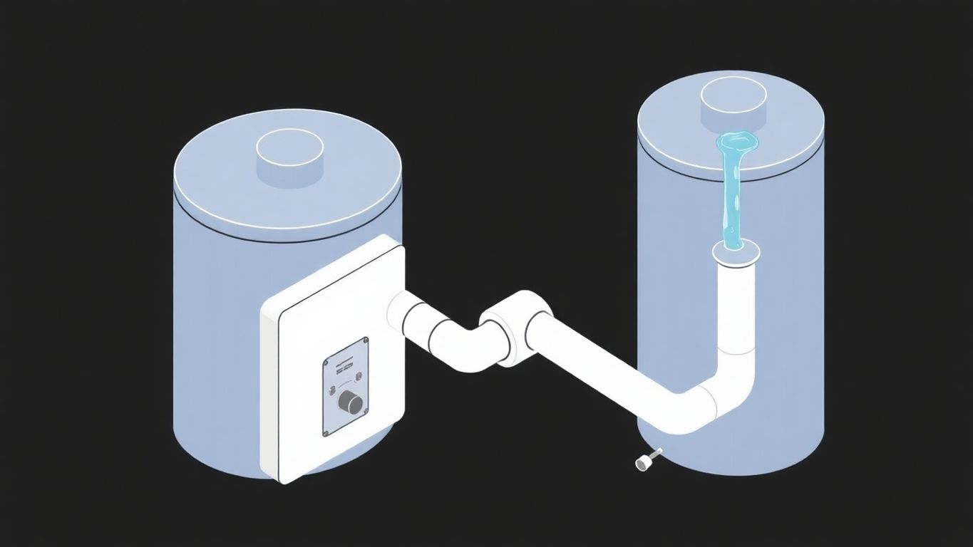Isometric illustration of a leaking water heater.