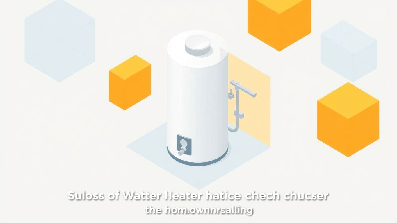 Isometric illustration of a water heater in geometric style.