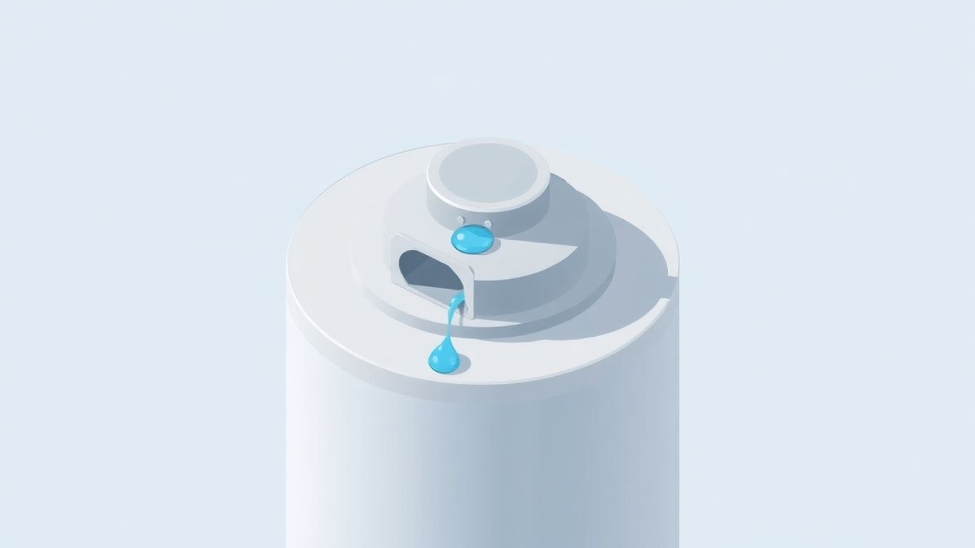 Water heater with top vent leaking water in isometric style.