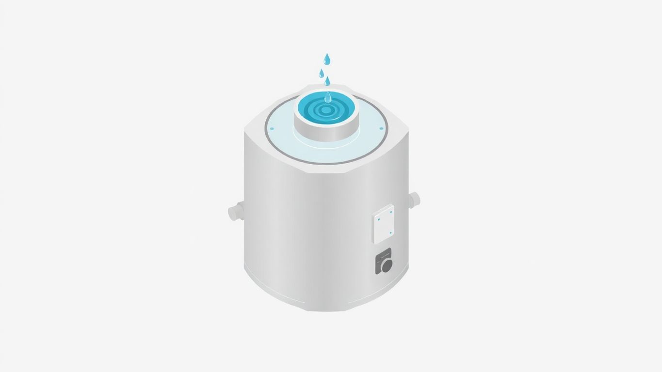 Isometric illustration of a leaking water heater top vent.