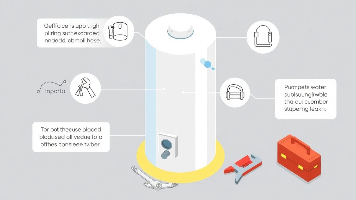 Water heater repair troubleshooting isometric illustration