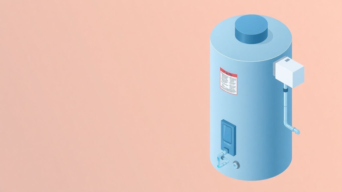 Isometric illustration of a leaking water heater drain pipe.