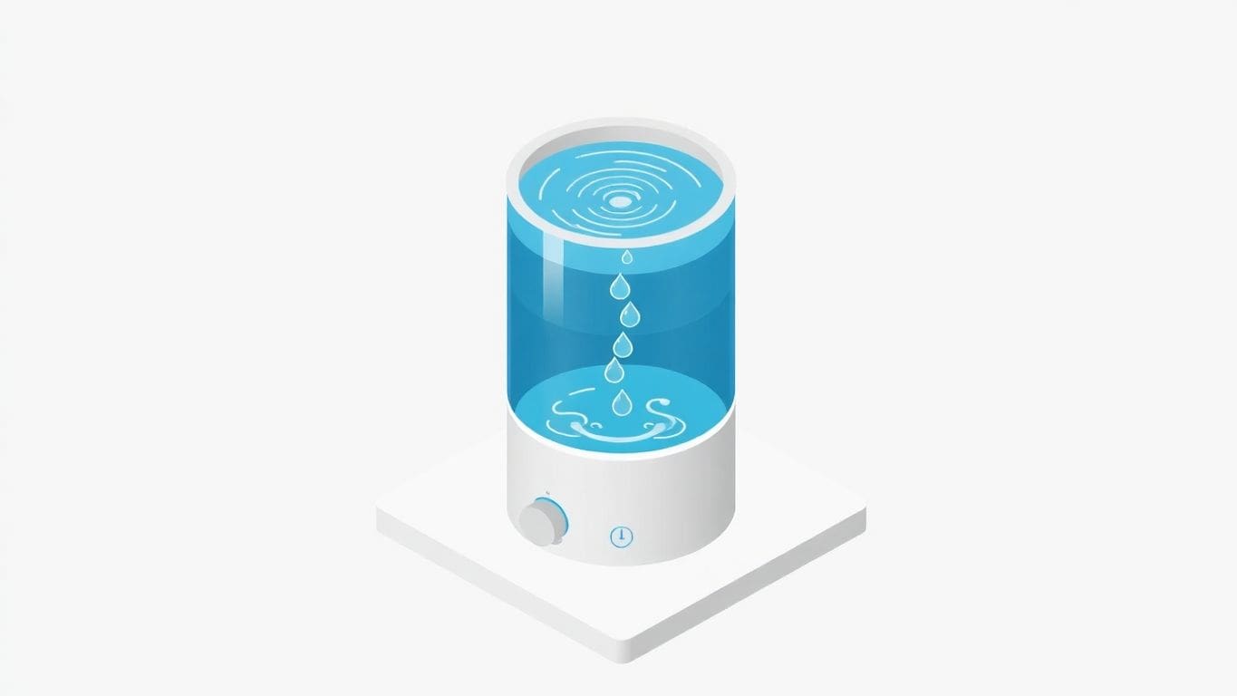Isometric illustration of a water heater filling process.